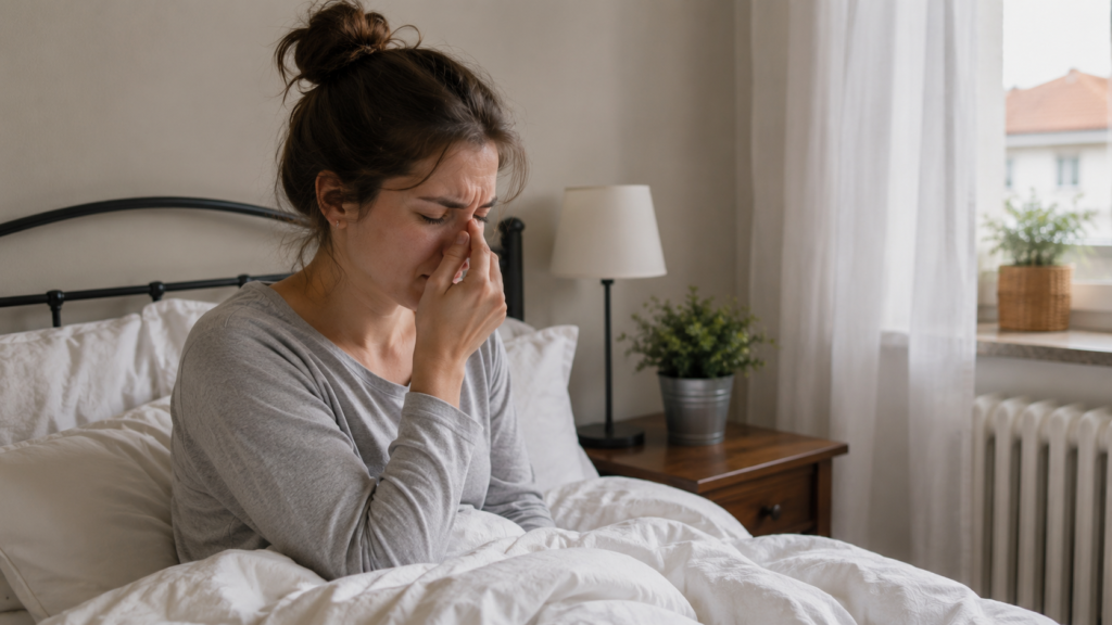 nariz taponada al despertar causas dormitorio ácaros polvo soluciones