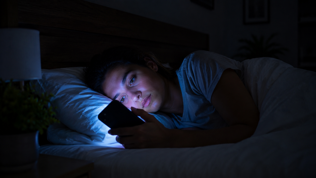 insomnio por móvil pantalla cama noche sueño problema