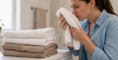 toallas huelen mal lavadora recién lavadas olor humedad baño