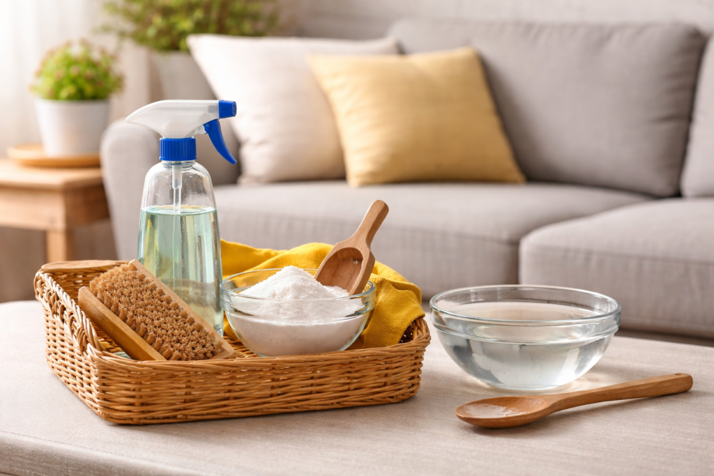 Aprende a limpiar un sofá de tela en casa sin máquina con este método fácil y rápido para eliminar manchas, suciedad y malos olores.