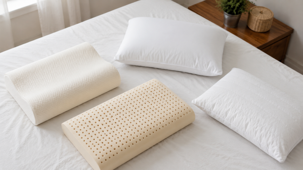 tipos almohada para dormir postura lado boca arriba memory foam látex