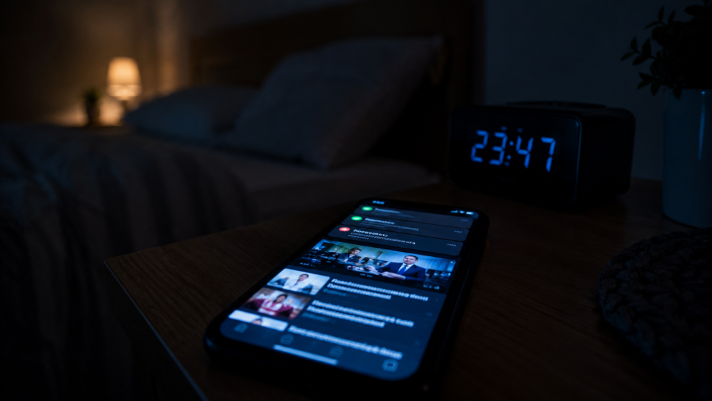 insomnio por móvil doomscrolling noticias antes dormir efecto cerebro
