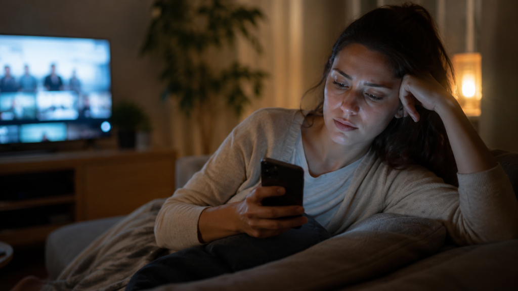 desconectar del trabajo móvil correo noche sofá estrés laboral