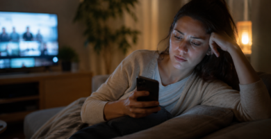 desconectar del trabajo móvil correo noche sofá estrés laboral