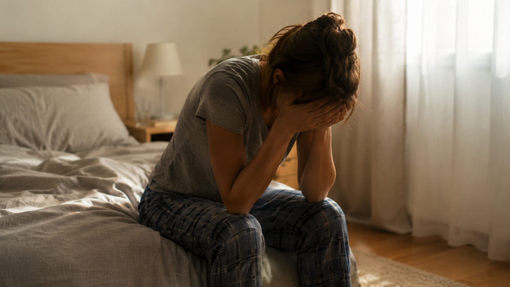despertar cansado cama agotamiento mañana ocho horas sueño no reparador