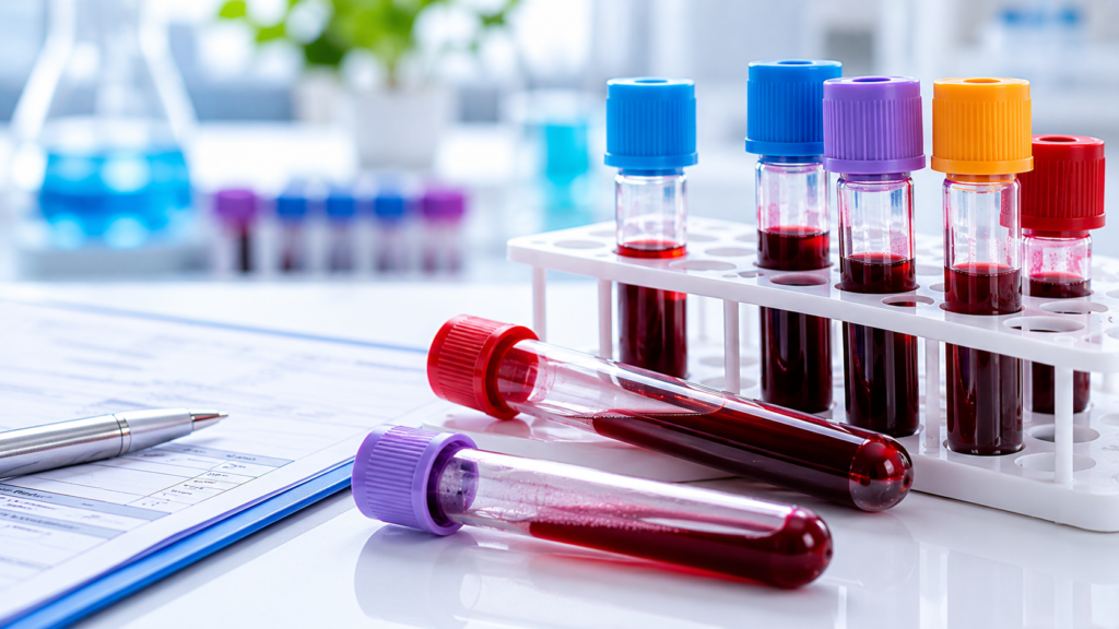 analítica sangre marcadores anuales médico tubo extracción laboratorio resultados