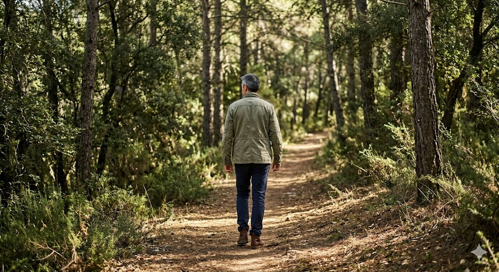 hombre meditando en el parque para reducir el cortisol
