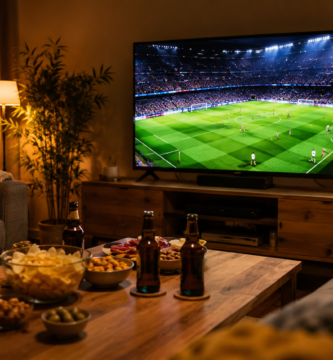 ver el Mundial en casa salón tele amigos cerveza sofá partido