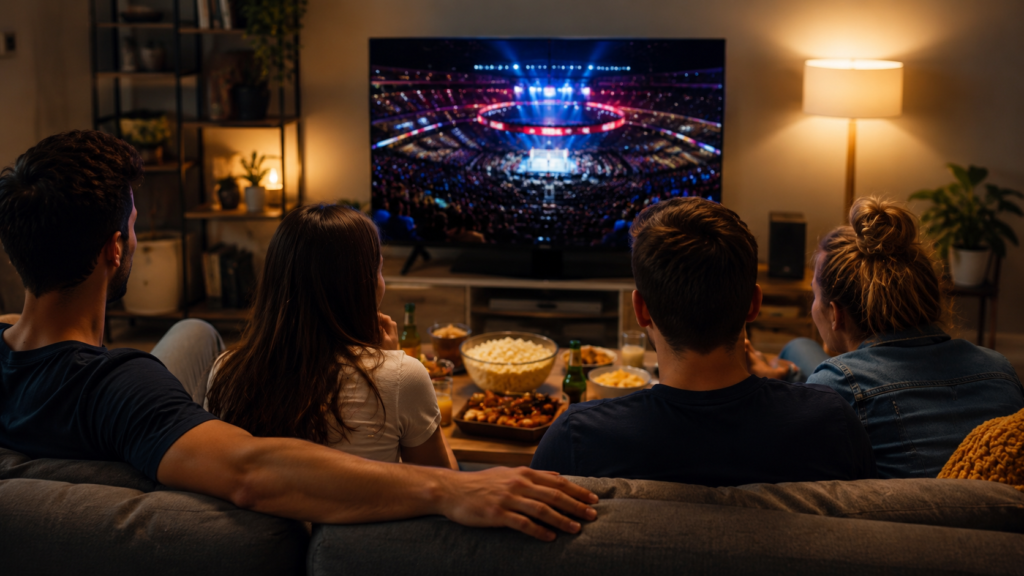 Velada del Año ver casa streaming salón amigos gratis picoteo pantalla televisión